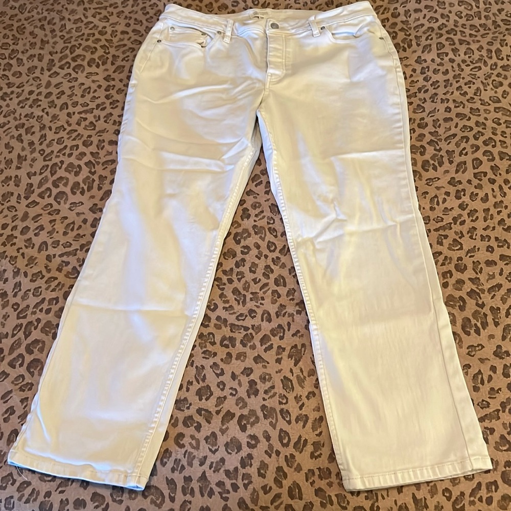 🐷🆕 Candace Cameron Bure Ecru Button Fly Jean - Picture 2 of 16